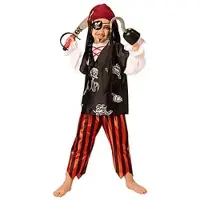 Buttinette Kinder-Kostüm Pirat "Eddie", schwarz/weiß/rot