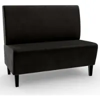 BIG Möbel Gastro Sitzbank Paris | 100 cm breit | Samtstoff in Schwarz | Glatt | Dinerbank