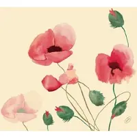 Duni Bio Dunisoft Serviette 40 x 40 cm Poppy Charm, 360 Stk/Krt (6 x 60 Stk)
