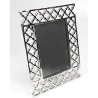 Casa Padrino Designer Messing Bilderrahmen Silber 22 x 5 x H. 27,5 cm - Luxus Deko Accessoires