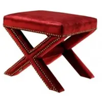 Casa Padrino Luxus Hocker Rot 51 x 37 x H. 42 cm - Luxus Kollektion