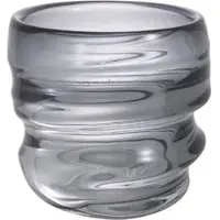 Casa Padrino Luxus Deko Glas Vase Grau Ø 22 x H. 24 cm - Elegante mundgeblasene Blumenvase - Luxus Deko Accessoires