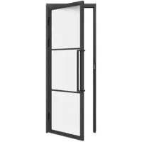 Inova Loft Glastür 930x2315mm satiniert Komplettset mit Beschlag DIN Links - Griffstange und Zarge