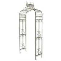 Casa Padrino Jugendstil Rosenbogen Antik Grün 117 x 40 x H. 242 cm - Metall Blumenbogen - Nostalgischer Pflanzenbogen - Barock & Jugendstil Garten Deko Accessoires