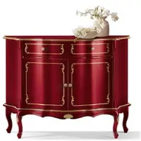 Casa Padrino Luxus Barock Sideboard Bordeauxrot / Gold - Prunkvoller Massivholz Schrank mit 2 Türen und Schublade - Barock Wohnzimmer & Hotel Möbel - Luxus Qualität - Made in Italy