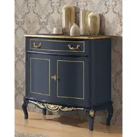 Casa Padrino Luxus Barock Sideboard Blau / Gold - Prunkvoller Massivholz Schrank - Barock Wohnzimmer & Hotel Möbel - Luxus Qualität - Made in Italy