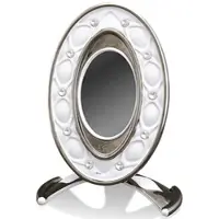 Casa Padrino Barock Bilderrahmen Weiß / Silber 26 x 16 x H. 36 cm - Prunkvoller Keramik Bilderrahmen mit Swarovski Kristallglas