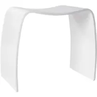 Casa Padrino Designer Hocker Holz Weiß Wave - Lounge Möbel
