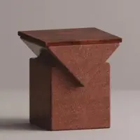 Casa Padrino Luxus Hocker Braun / Dunkelbraun H. 50 cm - Beton Garten Möbel