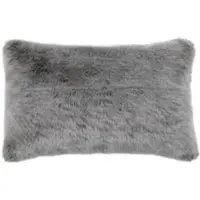 Casa Padrino Luxus Kunstfell Kissen Dunkelgrau 60 x 40 cm - Wohnzimmer Deko Accessoires