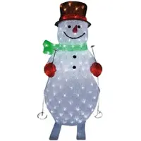Linder Exclusiv GmbH XL LED Acryl Schneemann Figur 82cm beleuchtet Weihnachtsdeko für Außen & Innen