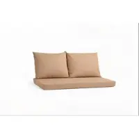 Setgarden Triple Outdoor Palettenkissen Set 120x50x10cm Sitzkissen + Rückenkissen 2x60x50cm 1tlg Beige