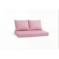 Setgarden Pastel Outdoor Palettenkissen Set 120x50x10cm Sitzkissen + Rückenkissen 2x60x50cm 1tlg Helles Altrosa
