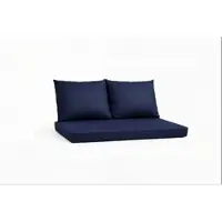 Setgarden Triple Outdoor Palettenkissen Set 120x50x10cm Sitzkissen + Rückenkissen 2x60x50cm 1tlg Marine