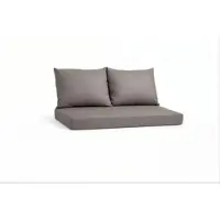 Setgarden Triple Outdoor Palettenkissen Set 120x40x10cm Sitzkissen + Rückenkissen 2x60x50cm 1tlg Grau