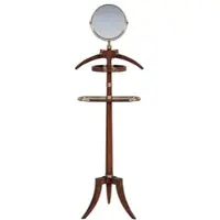 Casa Padrino Luxus Dressboy mit Spiegel Braun 51 x 36 x H. 160 cm - Kleiderständer Garderobenständer Anzugständer Stummer Diener Herrendiener