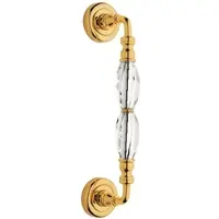 Casa Padrino Luxus Messing Türgriff Set mit Swarovski Kristallglas Gold 5 x 25 cm - Luxus Kollektion