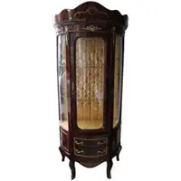 Casa Padrino Barock Vitrine Model Mahagonibraun - 80 cm x 50 cm x H 188 cm x Vitrinenschrank - Wohnzimmerschrank