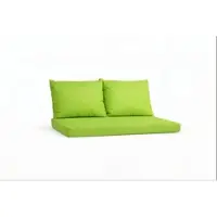 Setgarden Triple Outdoor Palettenkissen Set 120x60x10cm Sitzkissen + Rückenkissen 2x60x50cm 1tlg Lemon