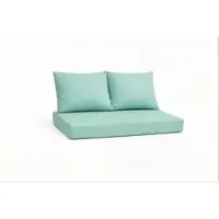 Setgarden Pastel Outdoor Palettenkissen Set 120x80x10cm Sitzkissen + Rückenkissen 2x60x50cm 1tlg Mintgrün
