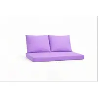 Setgarden Triple Outdoor Palettenkissen Set 120x50x10cm Sitzkissen + Rückenkissen 2x60x50cm 1tlg Purple