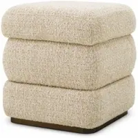 Casa Padrino Luxus Hocker Beige / Bronze H. 52 cm - Luxus Hotel Möbel