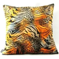 Casa Padrino Luxus Kissen Las Vegas Leo Mehrfarbig 45 x 45 cm - Feinster Samtstoff - Luxus Qualität