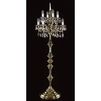 Casa Padrino Luxus Barock Kristall Stehleuchte Antik Messing Ø 56 x H. 152 cm - Prunkvolle Messing Stehlampe mit Böhmischem Kristallglas - Barock Kristall Leuchten - Barock Möbel