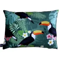 Casa Padrino Luxus Deko Kissen Hawaii Tropical Mehrfarbig 35 x 55 cm - Feinster Samtstoff - Luxus Qualität