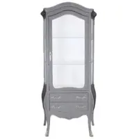 Casa Padrino Barock Vitrine im Glitzerlook Schwarz-Grau 80 x 45 x 180 cm