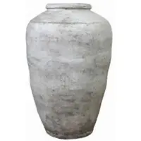 Casa Padrino Luxus Barock Terracotta Vase Antik Weiß Ø 45 x H. 147 cm - Handgefertigte Antik Stil Blumenvase - Blumentopf - Pflanzentopf - Barock Deko Accessoires - Barockstil Garten Deko