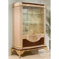 Casa Padrino Luxus Barock Vitrine Grau / Dunkelbraun / Gold 135 x H. 187 cm - Barock Möbel