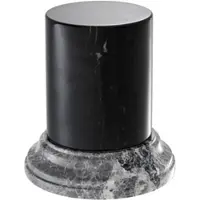 Casa Padrino Luxus Marmorsäule Schwarz / Grau Ø 17,5 x H. 19 cm - Wohnzimmer Deko Accessoires