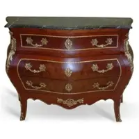 Casa Padrino Barock Kommode mit Marmorplatte Mahagoni Braun mit goldenen Metallapplikationen 124 cm - Hotel Collection