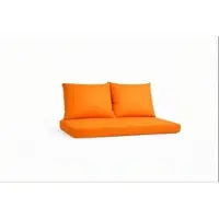 Setgarden Triple Outdoor Palettenkissen Set 120x40x10cm Sitzkissen + Rückenkissen 2x60x50cm 1tlg Orange