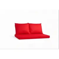 Setgarden Triple Outdoor Palettenkissen Set 120x50x10cm Sitzkissen + Rückenkissen 2x60x50cm 1tlg Rot