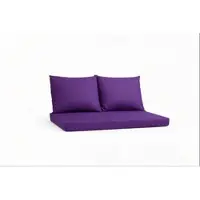 Setgarden Triple Outdoor Palettenkissen Set 120x60x10cm Sitzkissen + Rückenkissen 2x60x50cm 1tlg Violett
