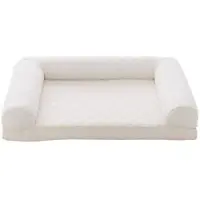 Costway 90x69x18 cm Orthopädisches Hundebett, Hundesofa mit seitlichen Rändern, weich und waschbar, Katzenbett Katzensofa, für Hunde Indoor Beige