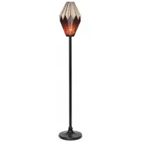 Casa Padrino Art Deco Tiffany Stehleuchte Rot / Schwarz H. 185 cm - Tiffany Leuchten