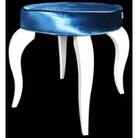 Casa Padrino Barock Sitzhocker Türkis / Weiß - Designer Rundhocker - Luxus Qualität