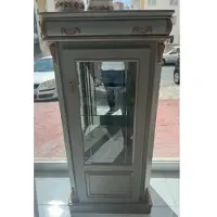 Casa Padrino Luxus Barock Vitrine Mintgrün / Kupfer - Barockstil Vitrinenschrank mit Glastür und Schublade - Luxus Möbel im Barockstil - Barock Möbel - Edel & Prunkvoll