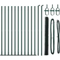 vidaXL Sechseckzaun mit Betonsockel 25 x 1,5 m PVC-beschichteter Stahl