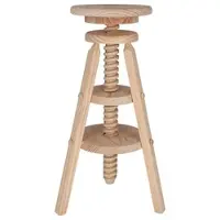 Aranaz MUEBLEAR - Drehhocker aus Kiefernholz hoch ohne Finish
