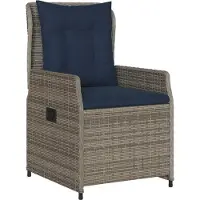 vidaXL Liegende Gartenstühle 2 Stk. Grau Poly Rattan
