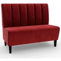 BIG Möbel Gastro Sitzbank Paris | 120 cm breit | Samtstoff in Rot | Vertikal | Dinerbank