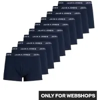 Jack & Jones JACK&JONES Herren Boxer Shorts, 10er Pack - JACSOLID, Trunks, Baumwoll-Stretch, Logo einfarbig