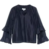 Comma Bluse Feminine Lyocell-Voile-Bluse mit Trompetenärmeln