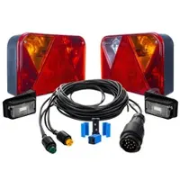 UNITRAILER Beleuchtungset: DOBPLAST Rückleuchte+ DOBPLAST LED-Seitenlichter + MANTES 5,5 m 13-PIN-Kabelbaum + Schnellverbinder