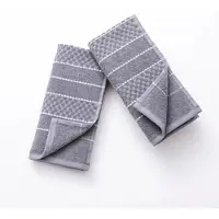 Bergner - Set aus 2 Küchentüchern 100% Baumwolle, grau, 50x50 cm
