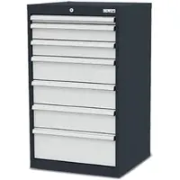 Simplaflex Schubladenschrank CL6H101231, Metall, 7 Schübe, lichtgrau, (B/H/T) 60 x 102 x 58cm
